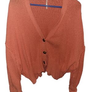 Free People Coral Knit Cardigan